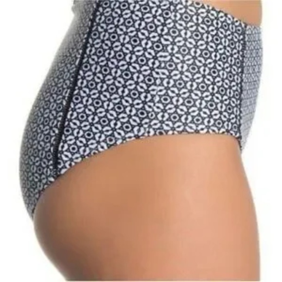 NWT Nicole Miller High-Waisted Bikini Bottom Geometric Print Size L - Picture 15 of 16